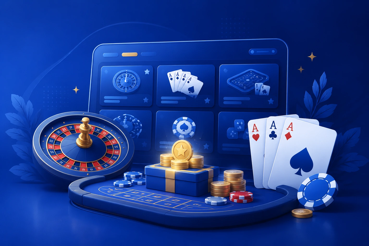 Table games and jackpots showcase illustration