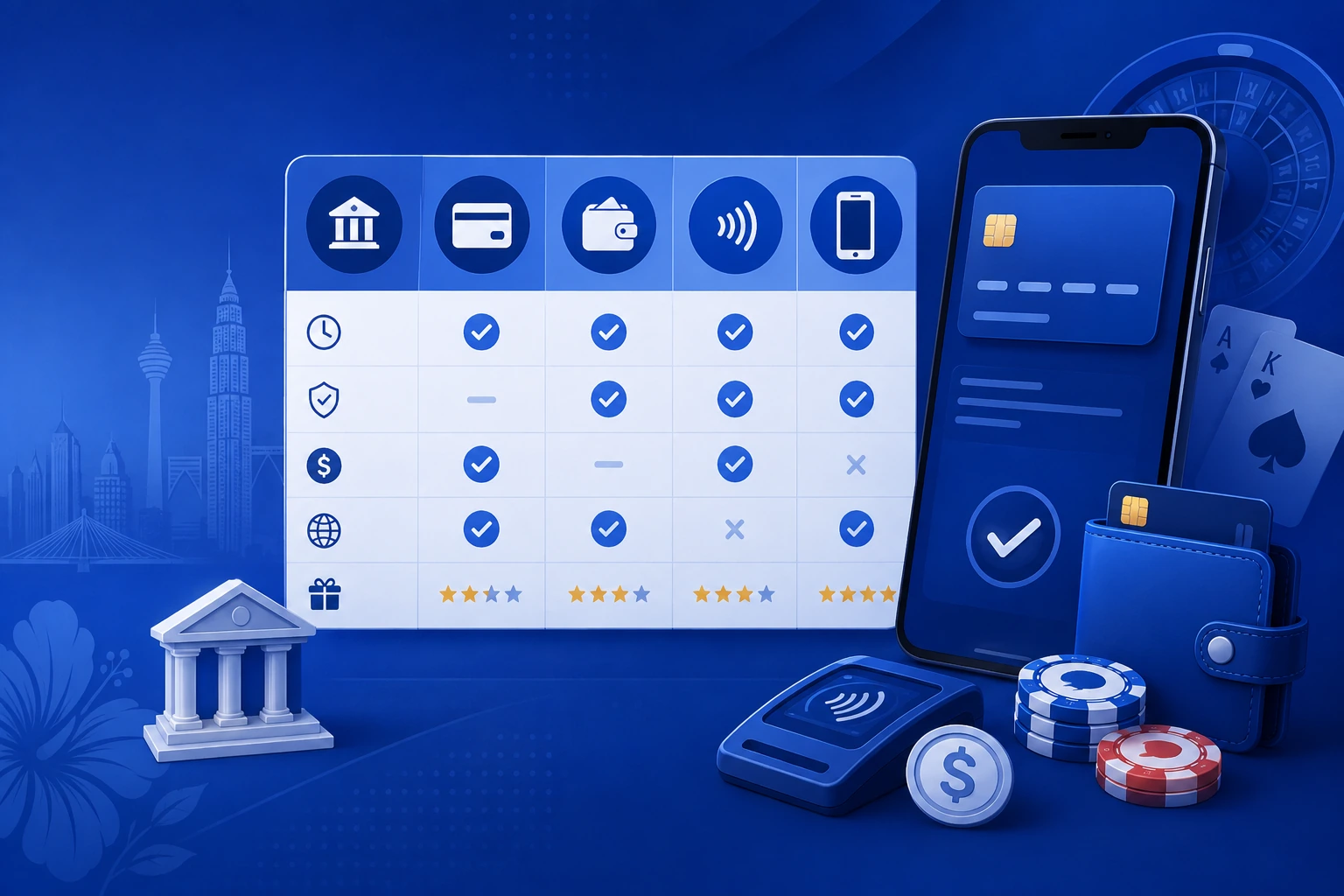 Deposit methods comparison illustration