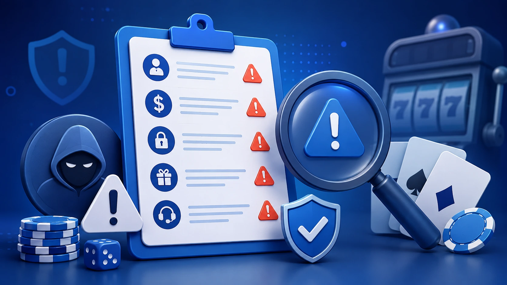 Casino red flags and warning signs illustration